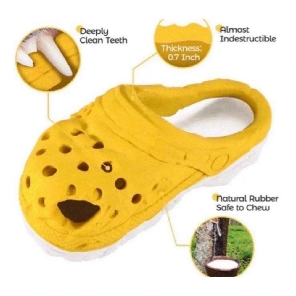 Dog Chew Toy Croc Style Red Rubber‎ Treat Dispensing Durable Medium Large
